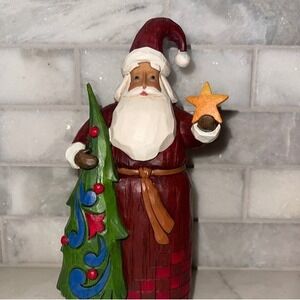 Folklore by Jim Shore Santa with Tree and Star NIB 2017